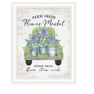 HomeRoots Flower Market Hyacinths White Framed Print Wall Art - 1 of 3
