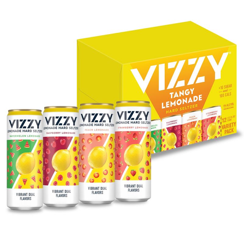 Vizzy Hard Seltzer Tangy Lemonade Variety Pack - 12pk/12 fl oz Slim Cans, 1 of 12