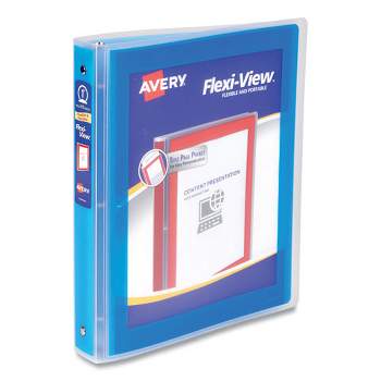 Avery Flexi-View Binder with Round Rings, 3 Rings, 1" Capacity, 11 x 8.5, Blue