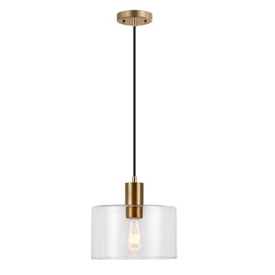 Hudson and Canal 10" Wide Pendant with Glass Shade