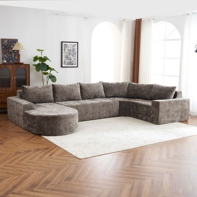 NicBex Couches for Living Room Cloud Sofa Set 141.7" Oversized Modular Sofa U-shaped Upholstered Sectional Sofa Couches