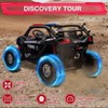 Blue 24V 2Seater Ride On UTV Car With Remote Control 4WD Powerful Motors Leather Seats Music Lights And Shock Absorbers Blue - 2 of 4