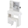NicBex Vanity Desk with Mirror and Light Small Vanity with Sliding Mirror, Multi-Layer Storage, Compact Makeup Table with Stool for Bedroom - 4 of 4