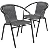 MOEPISY Set of 2 Rattan Outdoor Stacking Dining Chairs Gray - 3 of 4