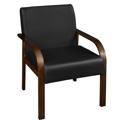 Mia Bentwood Lounge Side Chair Mocha Walnut/Black Vinyl - Regency