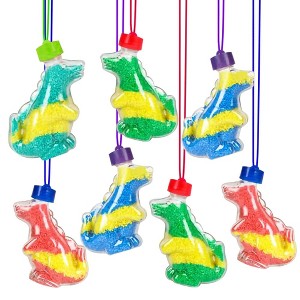 ArtCreativity Dinosaur Sand Art Bottle Necklaces (Pack of 12) - 1 of 4