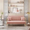 56.5'' W Modern Upholstered Sofa Couch with 2 Pillows, Pink - 3 of 4