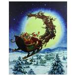 Northlight LED Back Lit Flying Santa Claus and Sleigh Christmas Wall Art 19.75" x 15.75"