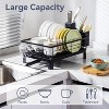 LunaLulinlk Dish Drying Rack - Space-Saving Dish Rack,Dish Racks for Kitchen Counter with Drainboard, Rustproof Dish Drainer,Black - 2 of 4