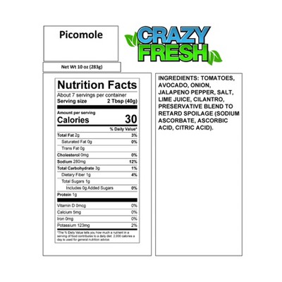 Crazy Fresh Picomole - 10oz