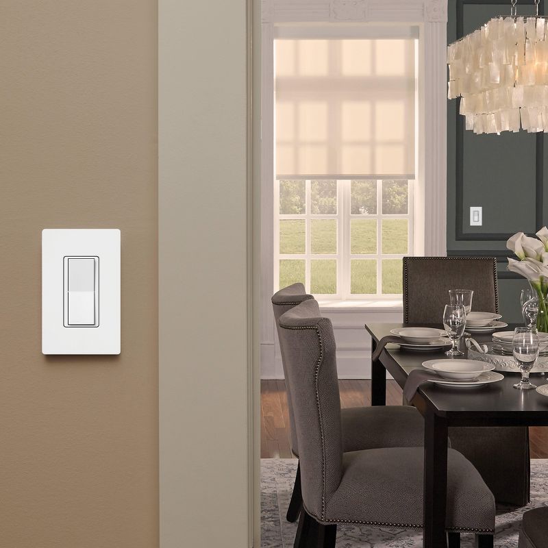 Lutron Claro Smart Accessory Switch, only for use with Diva Smart Dimmer Switch/Claro Smart Switch | DVRF-AS-WH | White, 4 of 8