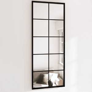 vidaXL Wall Mirror Black Metal, glass 39.4x15.7 in Wall mounting - 1 of 4