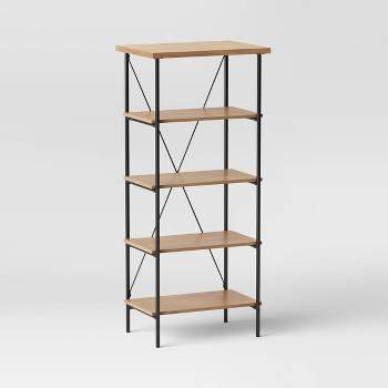 Mixed Material Media Tower Bookcase Natural - Room Essentials™