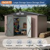 8x10FT Outdoor Metal Storage Shed, Galvanized Steel Garden Tool Shed with Sloped Roof & Lockable Door for Backyard, Utility Building - 2 of 4