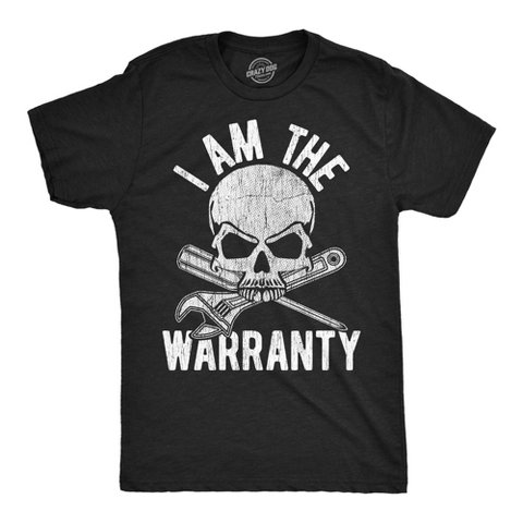 Мужские футболки Crazy Dog T-Shirts, Inc. Mens Funny T Shirts I Am The Warranty Sarcastic Mechanic Graphic Novelty Tee for Men - Crazy Dog Men's T Shirt For Mechanic Handyman Black L
