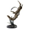 SPI Home Brass Deep Divers Otters Figurine – 19" Wildlife Duo Sculpture for Tabletop Display - 4 of 4