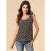 Allegra K Women's Sleeveless Casual Bow Tie Decor Strap Chiffon Floral Tank Tops - 3 of 4