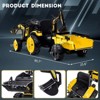 Gravee 3 in 1 Kids 24V Ride on Tractor, Excavator & Bulldozer, Electric Vehicle w/Trailer,Digger,Shovel Bucket,Remote Control,EVA Tires,LED Lights - 2 of 4