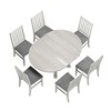 VECELO Round Extendable Dining Table Set, Rubber Wood Table with 4/6 Armless Upholstered Dining Chairs for Kitchen, Gray - 2 of 4