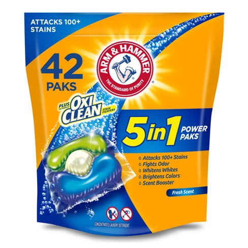 Arm & Hammer Plus OxiClean 5-in-1 Laundry Detergent Power Paks - 42ct/29.6oz - image 1 of 4