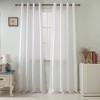 Olivia Gray Nancy Elegant Faux Silk Grommet Curtain Panel 54" x 63" each - White - 2 of 4