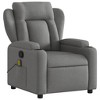 vidaXL Dark Gray Fabric Massage Recliner Chair - Manual Lounge Seating With Vibration, Cup Holders And Convenient Side Pocket - 3 of 4