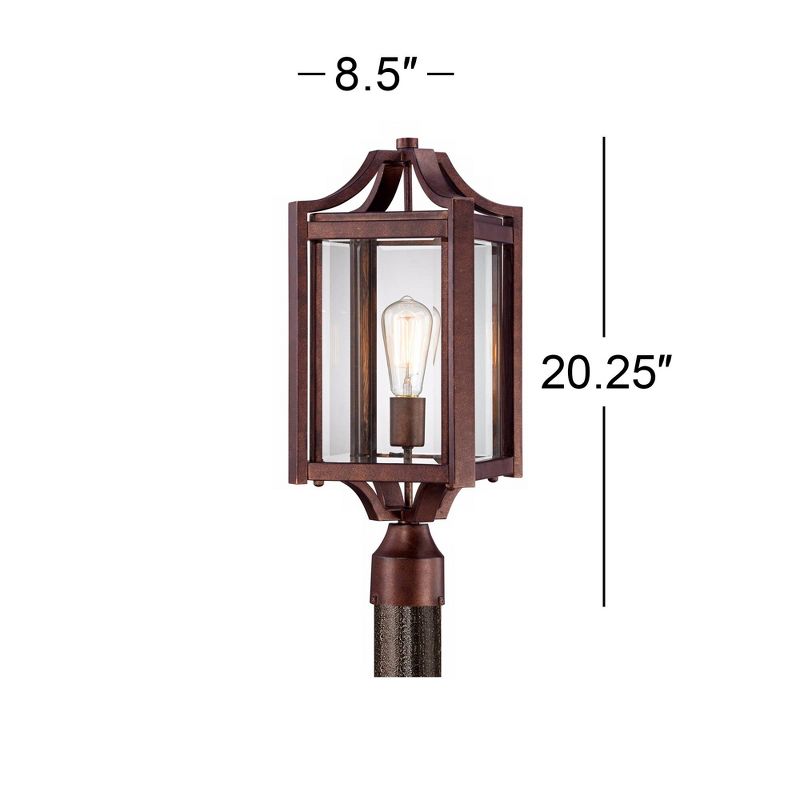 Franklin Iron Works Rockford Rustic Farmhouse Outdoor Post Light Bronze Iron 20 1/4" Clear Beveled Glass for Exterior Barn Deck House Porch Yard Patio, 4 of 5