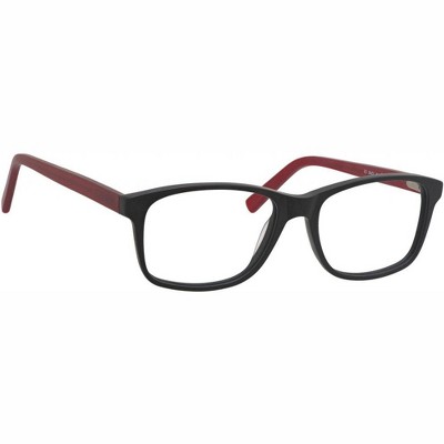 Esquire EQ1546 Rectangular Frame Eyeglasses with Black Frames and Red Temples 54mm