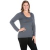 Plus Solid Long Sleeve Scoop Neck Top - 24seven Comfort Apparel™ - 2 of 4