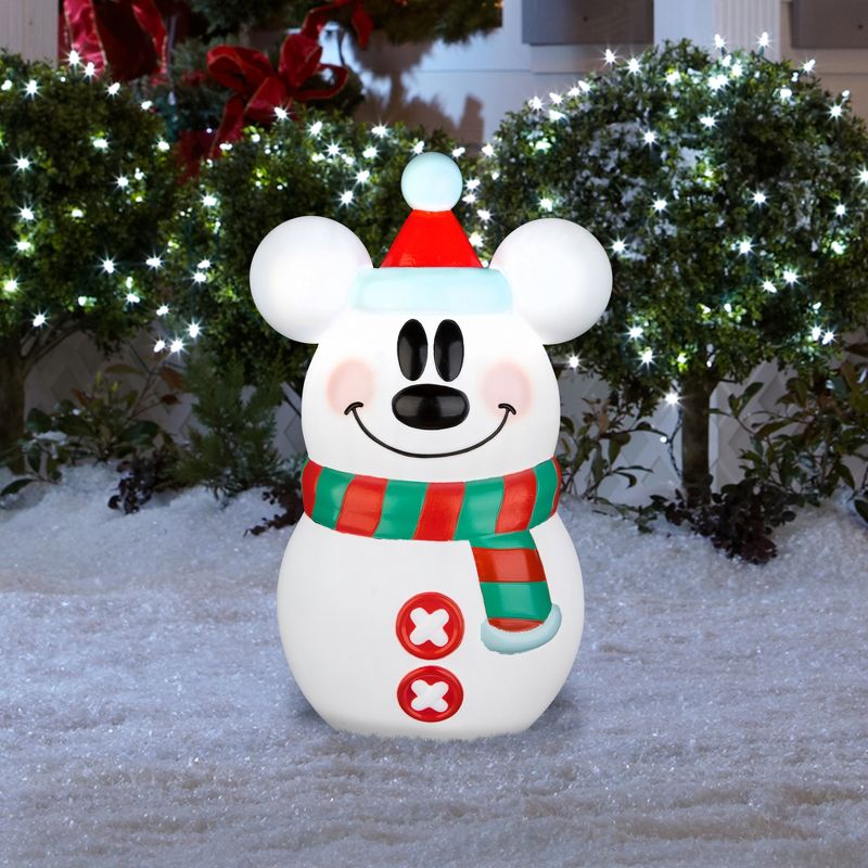 Disney Lighted Blow Mold Outdoor Decor Stylized Mickey Mouse Snowman 24" Disney, Multi, 2 of 5