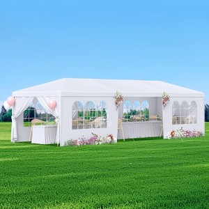 10x30 Party Tent, Update Outdoor White Tents for Parties, Wedding, Event, Large Canopy Tent with Walls, Big Event Gazebo Tents 8 Sidewalls - 1 of 4