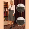 INSPIRE CHIC Women's Plaid Vintage High Waist Double Belted A-Line Midi Skirt - 2 of 4
