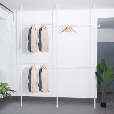 Adjustable Clothing Rack, Racks For Hanging Clothes, 2 Tier Clothes Heavy Duty Garment Rack -Cuddlewood