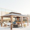 COWLOWN 12x18 All-Season Hardtop Gazebo, Rustproof Aluminum Frame, Vented Iron Roof, and Full Enclosure Curtains for Stylish Outdoor Living - 3 of 4
