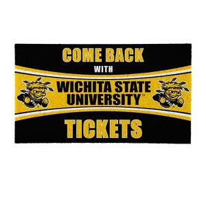 Evergreen Come Back with Tickets Wichita State University 28" x 16" Woven PVC Indoor Outdoor Doormat - 1 of 4