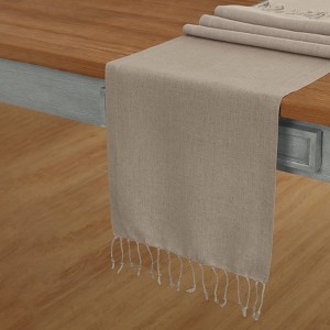 Solino Home Twisted Fringe Linen Tassels Table Runner - 1 of 4