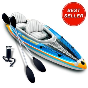 Sunlite Sports 2-Person Inflatable Kayak with Aluminum Oars, High Output Air Pump and Storage Bag - 1 of 4