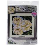 Design Works Needlepoint Kit 10"X10"-White Roses-Stitched In Yarn