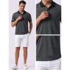 INSPIRE CHIC Men's Stretch Athletic Workout Short Sleeved Golf Heathered Polo Shirt - 4 of 4