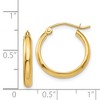 Black Bow Jewelry 2.75mm x 18mm Polished 14k Yellow Gold Domed Round Hoop Earrings - 4 of 4