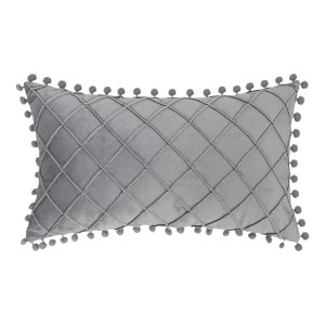 REGALWOVEN Geometry Velvet Couch Throw Pillow Covers with Pom-poms for Farmhouse Home Decor 1 Pc - 1 of 4