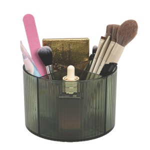 Trio Home Round Rotating 4 Compartment Cosmetic & Beauty Organizer, Brush Holder, Makeup, Jewelry, Office Accessories, Vanity Holder - 1 of 4