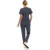 Saint Scrubs Womens 9-Pocket Medical Uniform Set- V-Neck Stretch Top with Tapered Straight Leg Pants - 2 of 4