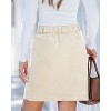 Women's Corduroy High Waist Short Skirt - Trendy Fall Skirt with Elastic Waist & Patch Pockets Turtledove - 2 of 4