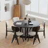 Pexfix White Linen Upholstered Dining Chairs Set of 2 - 3 of 4