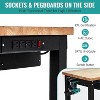 60" Workbench with Drawers,Heavy-Duty Adjustable Work Table with Large Pegboard and Power Outlet for Workshop,Garage,Office,Weight Capacity 3000 Lbs - 3 of 4
