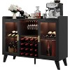 Home Bar Cabinet with LED Lights, Freestanding Liquor Cabinet with Storage Shelves for Living Room and Dining Room - 4 of 4