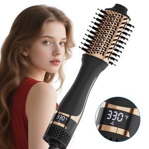 NICEBAY Hair Dryer Brush, Hot Air Brush with Display Scree, Blow Dryer Brush, Hot Air Dryer Brush, Ceramic Barrel, Hot Air Straightener Brush Smooth - 1 of 4