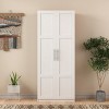 SEVOBAL Pantry Cabinet Kitchen Pantry Storage Cabinet Door Shelf Utility Storage Cabinets Cupboard Dining Room Living Room, White, 32"*18.1"*7.48" - 2 of 4