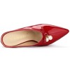 Allegra K Women's Pointed Toe Pearl Bow Chunky Heel Slides Mules - 4 of 4